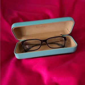 Tiffany & Co. Black Glasses with Aqua Case